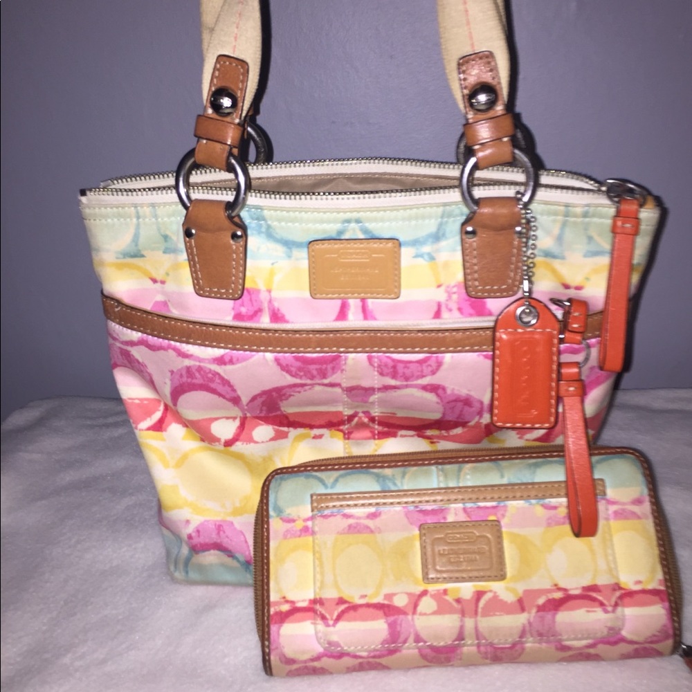 Coach Multi-colored Purse and Wallet